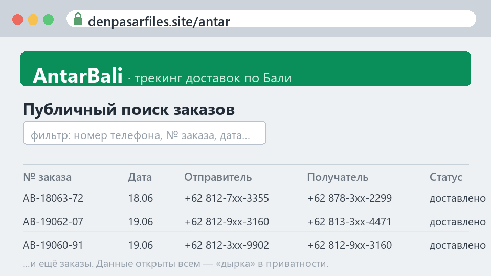 скриншот сайта AntarBali